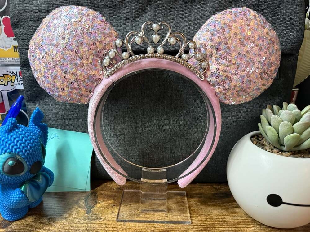 EUC Disney Minnie Mouse Princess Tiara Sequin Ear Headband